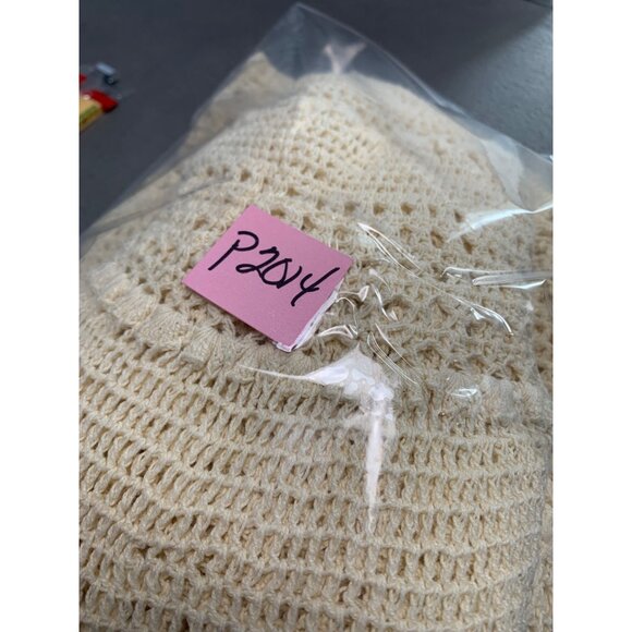 Handmade Round Crochet Lace Doily 56" Cream Cotton Home Decor - Picture 10 of 10